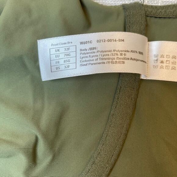 DELIMIRA 32F Front Closure Full Coverage Green Underwire Unlined Bra - Picture 5 of 5